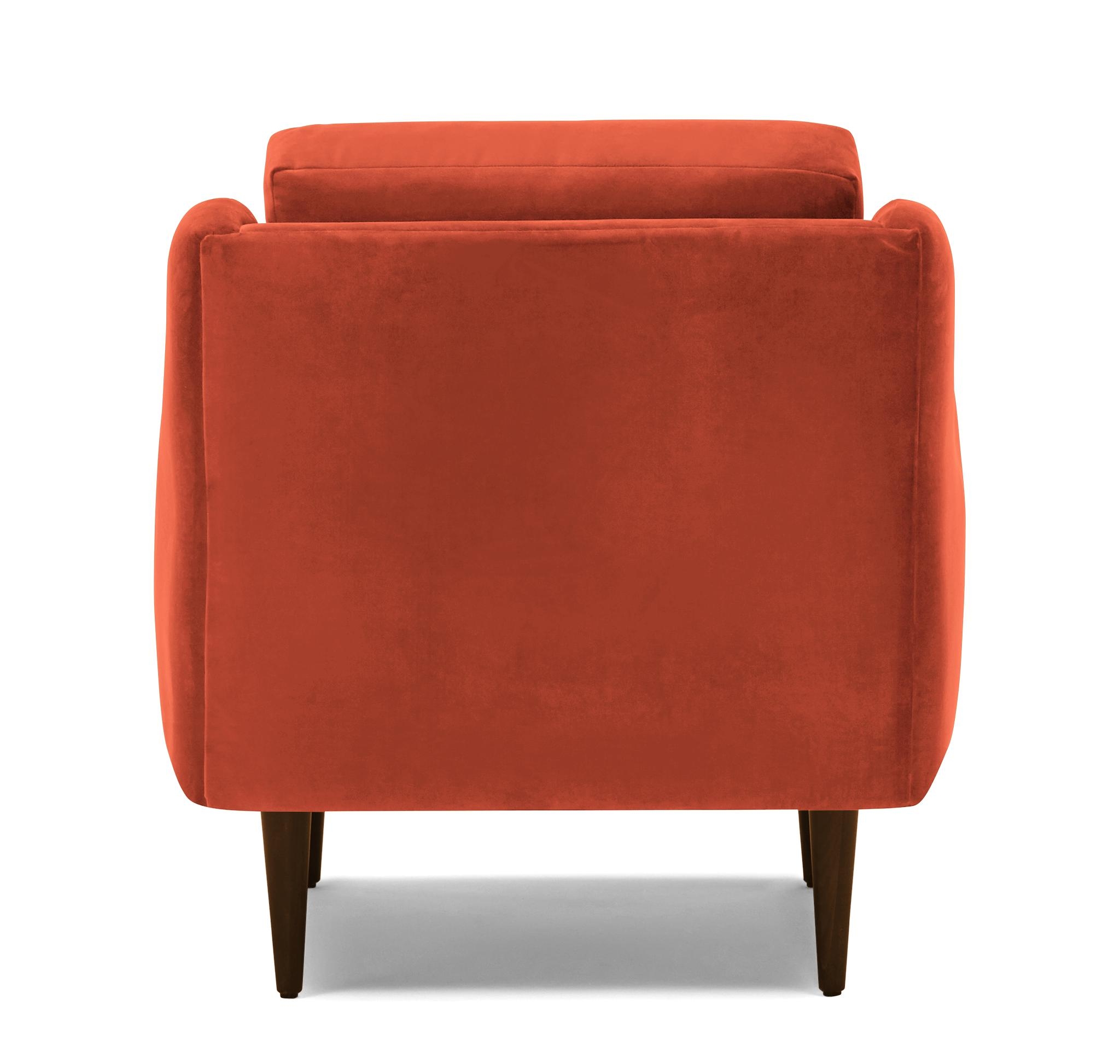 Orange Bell Mid Century Modern Chair - Key Largo Coral - Mocha - Image 4