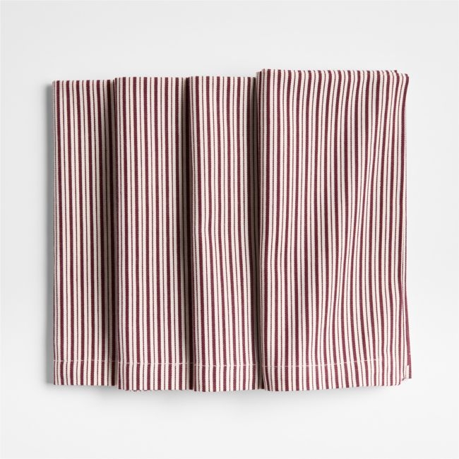 Aspen Striped Organic Cotton Dinner Napkin, Set of 4 - Image 0