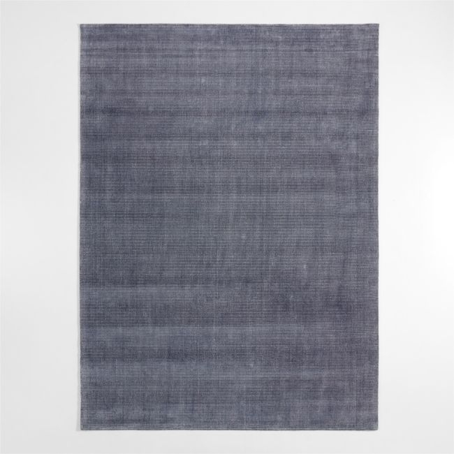 Vaughn Performance Wool-Blend Handwoven Blue Area Rug 6'x9' - Image 0