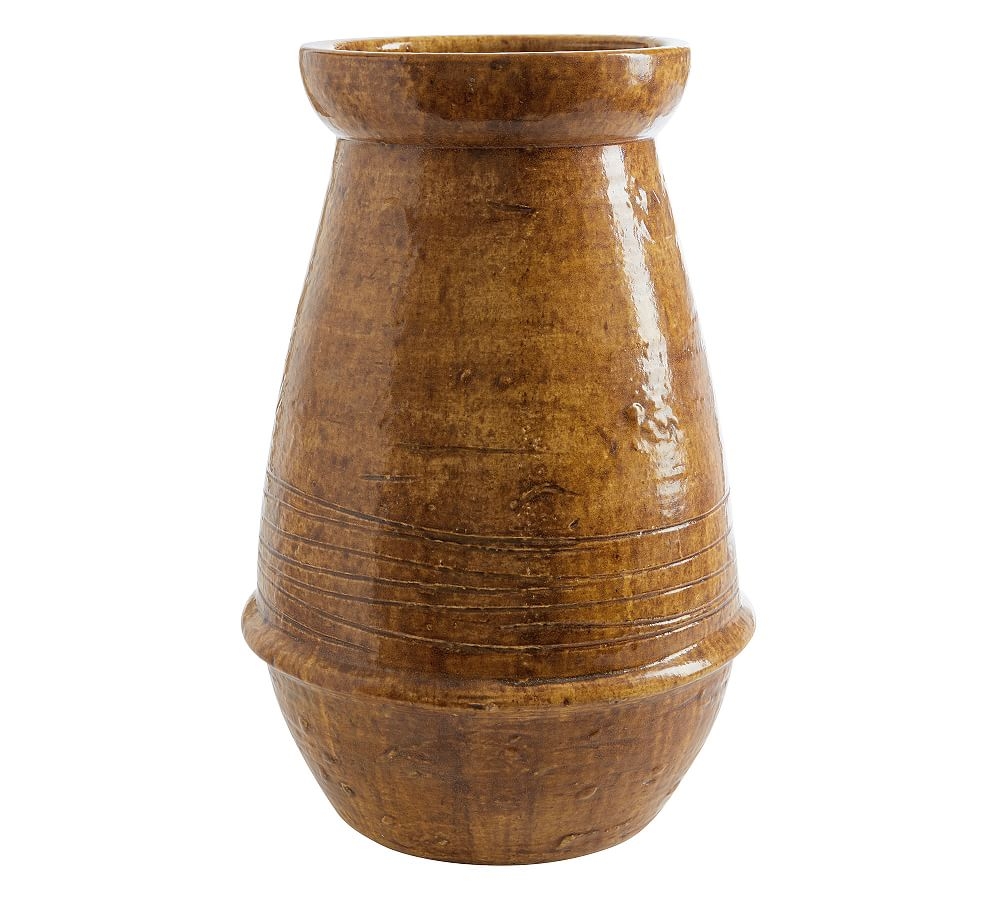 Holloway Handcrafted Terra Cotta Vase, Amber - Large - Image 0