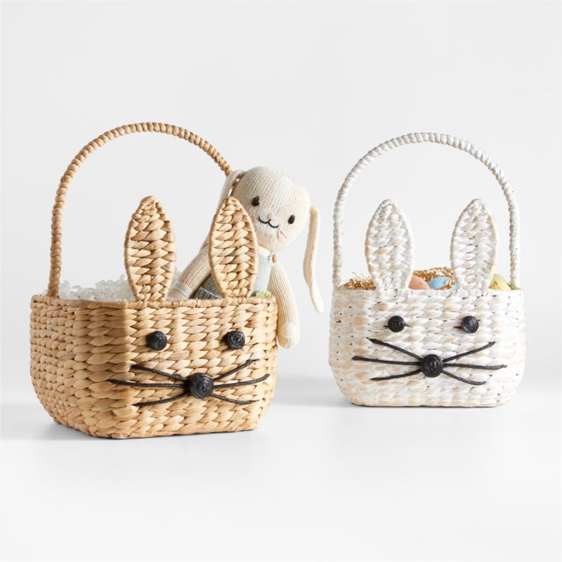 White Woven Bunny Kids Easter Basket - Image 3