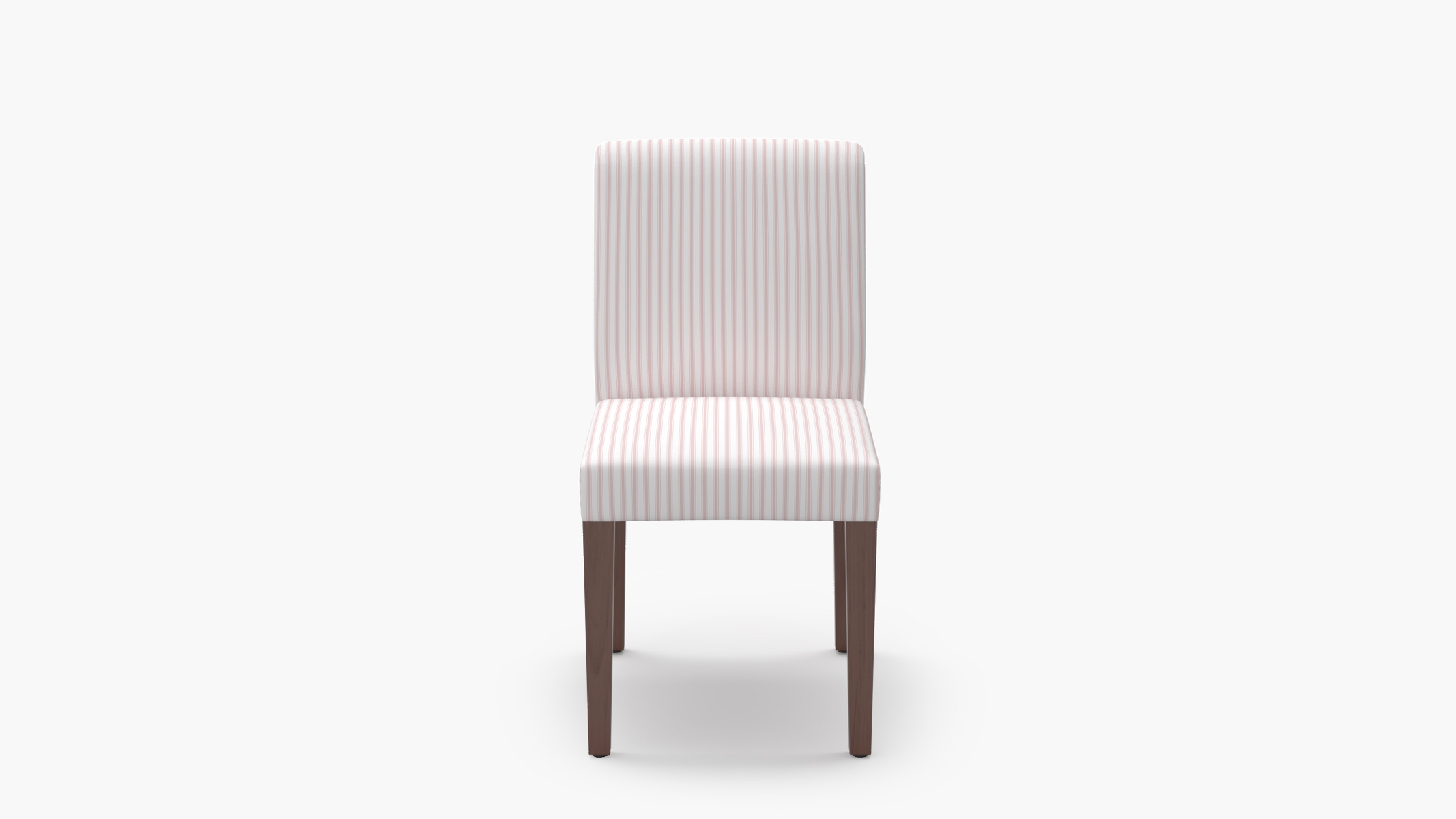 Signature Dining Chair, Pink Classic Ticking Stripe, Walnut Square Tapered Leg - Image 0