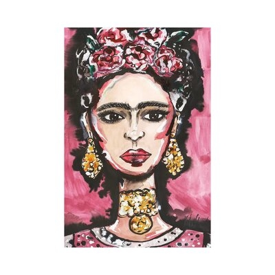 Frida Kahlo Portrait by Kahri - Wrapped Canvas Print - Image 0