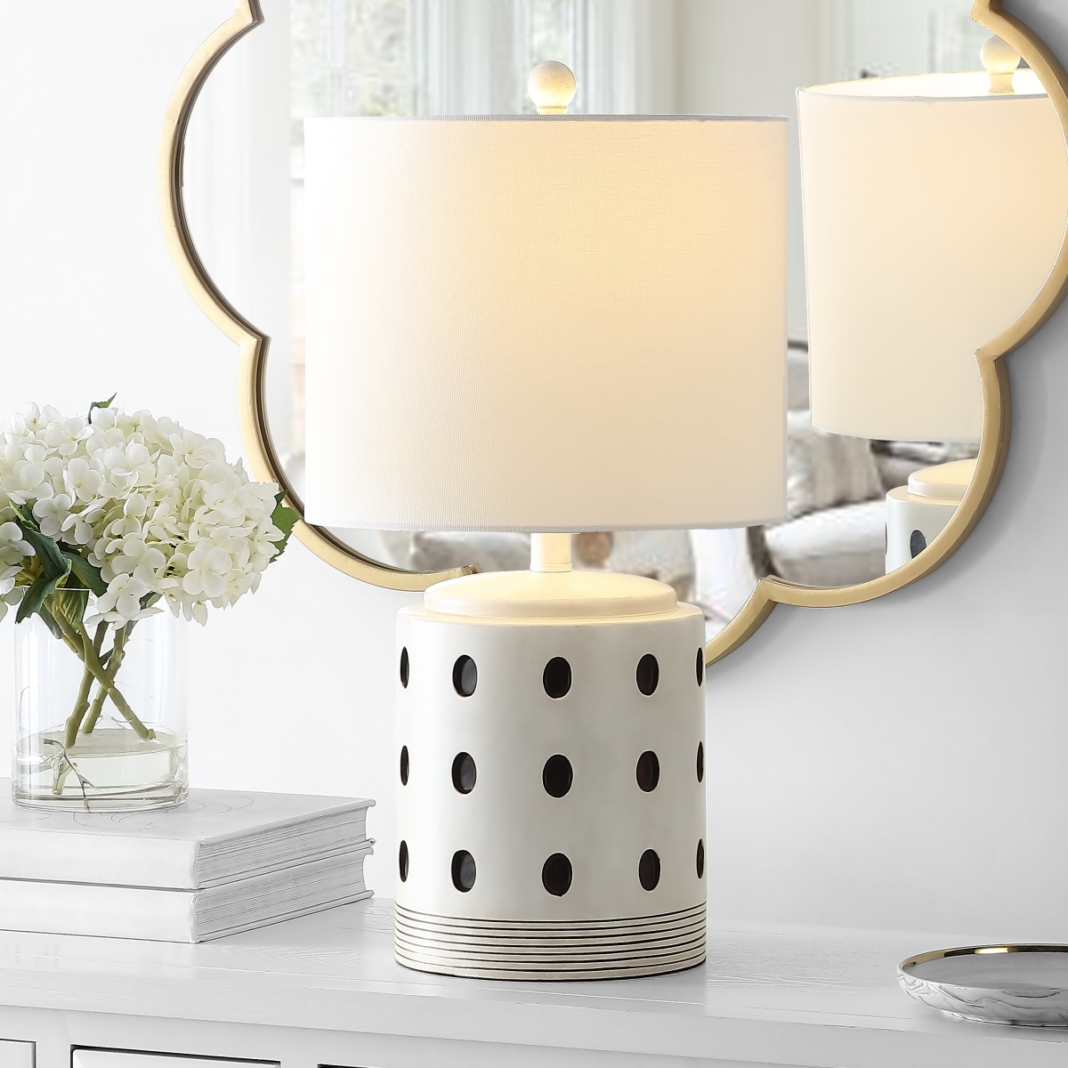 Lenis 22" Table Lamp - Cream/Black - Safavieh - Image 3
