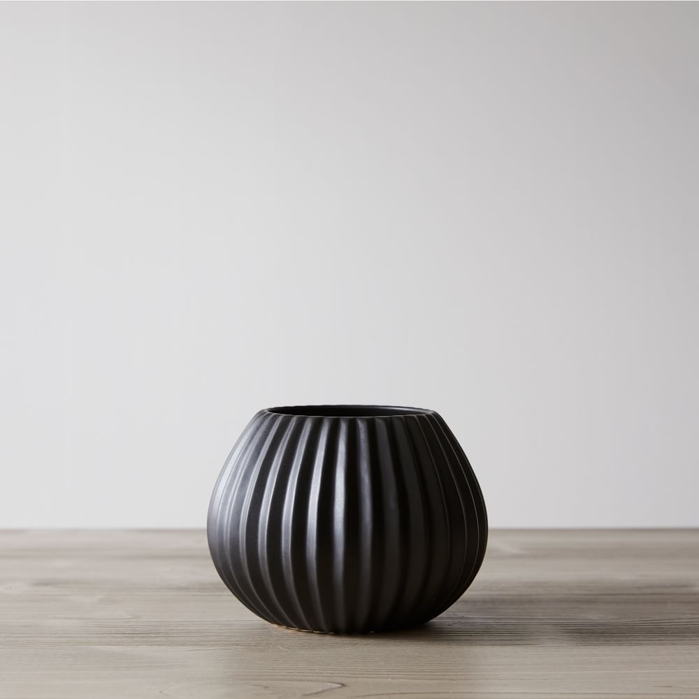 Sanibel Vase, Small Round, Black - Image 0