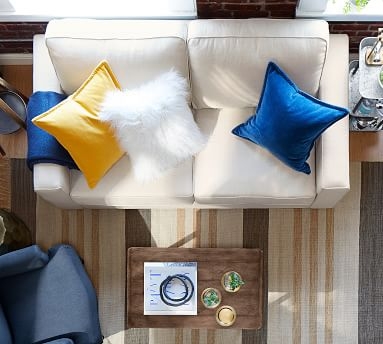 SoMa Fremont Square Arm Upholstered Sofa 71.5", Polyester Wrapped Cushions, Performance Heathered Basketweave Navy - Image 2