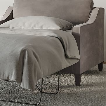 Paidge Chair And a Half Twin Sleeper, Chenille Tweed, Frost Gray - Image 3
