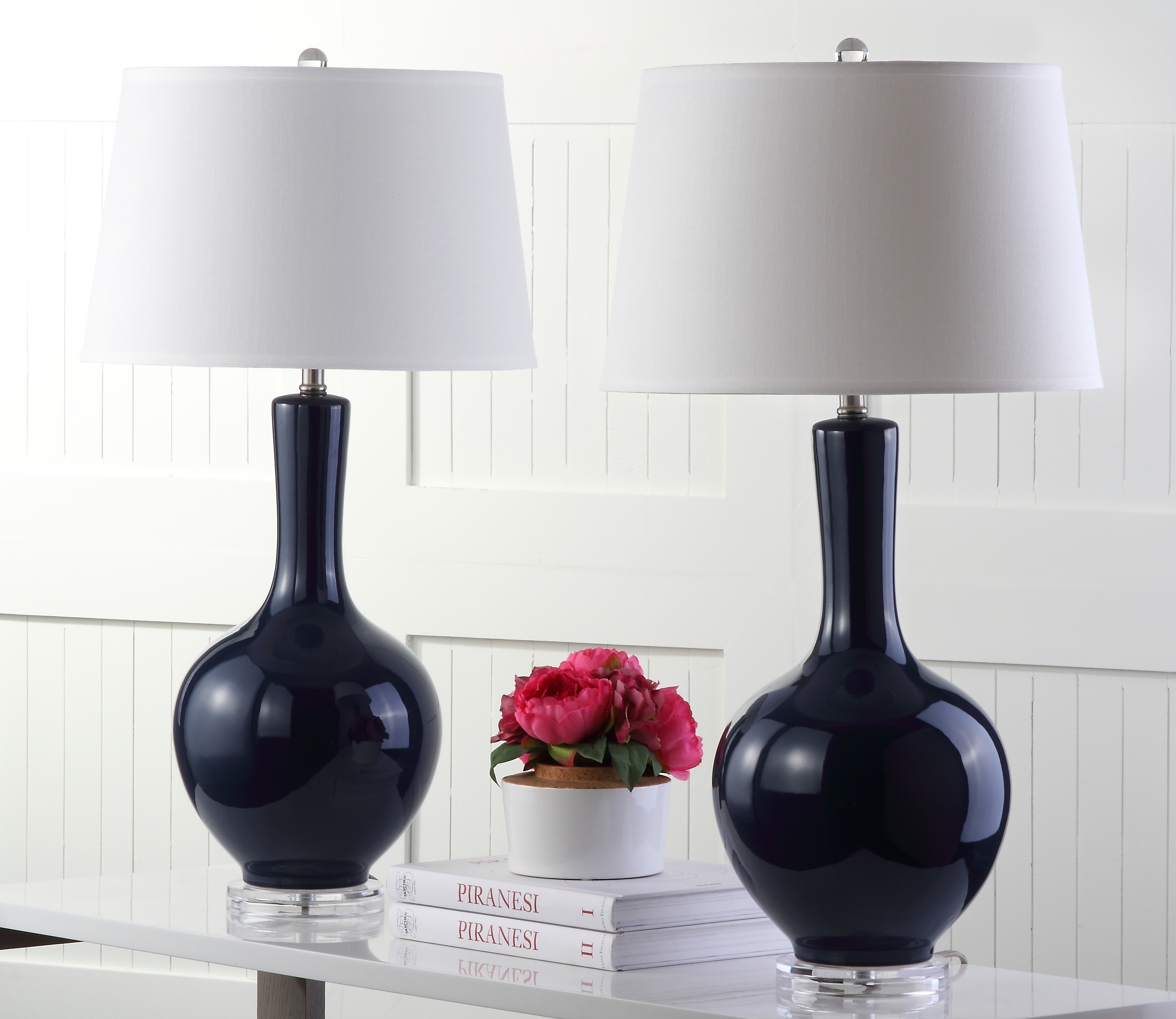 Blanche 32-Inch H Gourd Table Lamp - Navy - Safavieh - Image 6