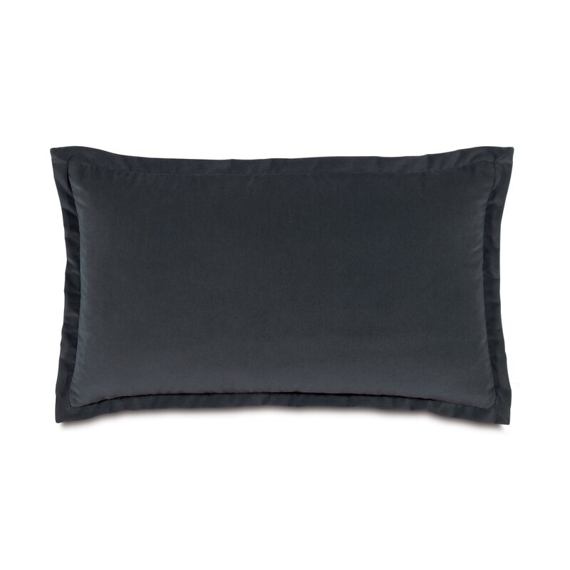 Eastern Accents Jackson Solid Velvet Pillow Size: 15" x 26", Color: Charcoal - Image 0