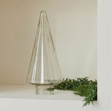 Glass Fluted Decorative Trees, Clear, Small - Image 3