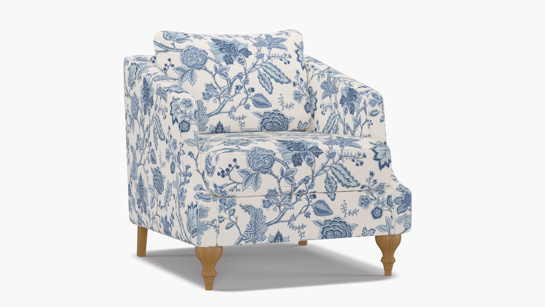 Slope Arm Chair, Delft La Vendee, Natural Turned Wood Leg - Image 1