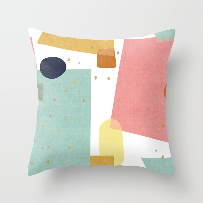 Confetti In Pastel Throw Pillow by House Of Haha - Cover (16" x 16") With Pillow Insert - Indoor Pillow - Image 0
