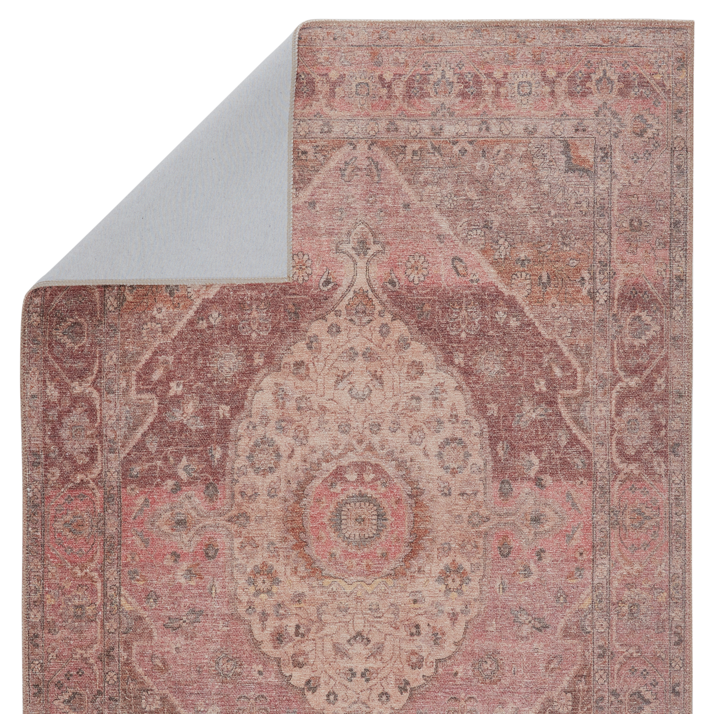 Ozan Medallion Pink/ Burgundy Area Rug (7'6"X9'6") - Image 2