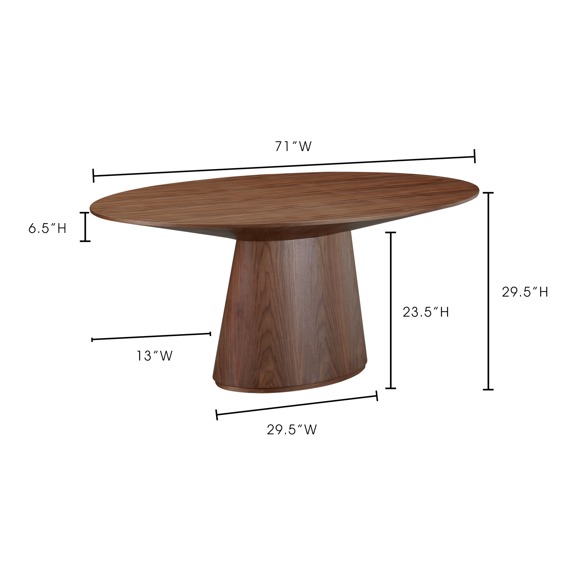 Otago Oval Dining Table Walnut Brown - Image 4
