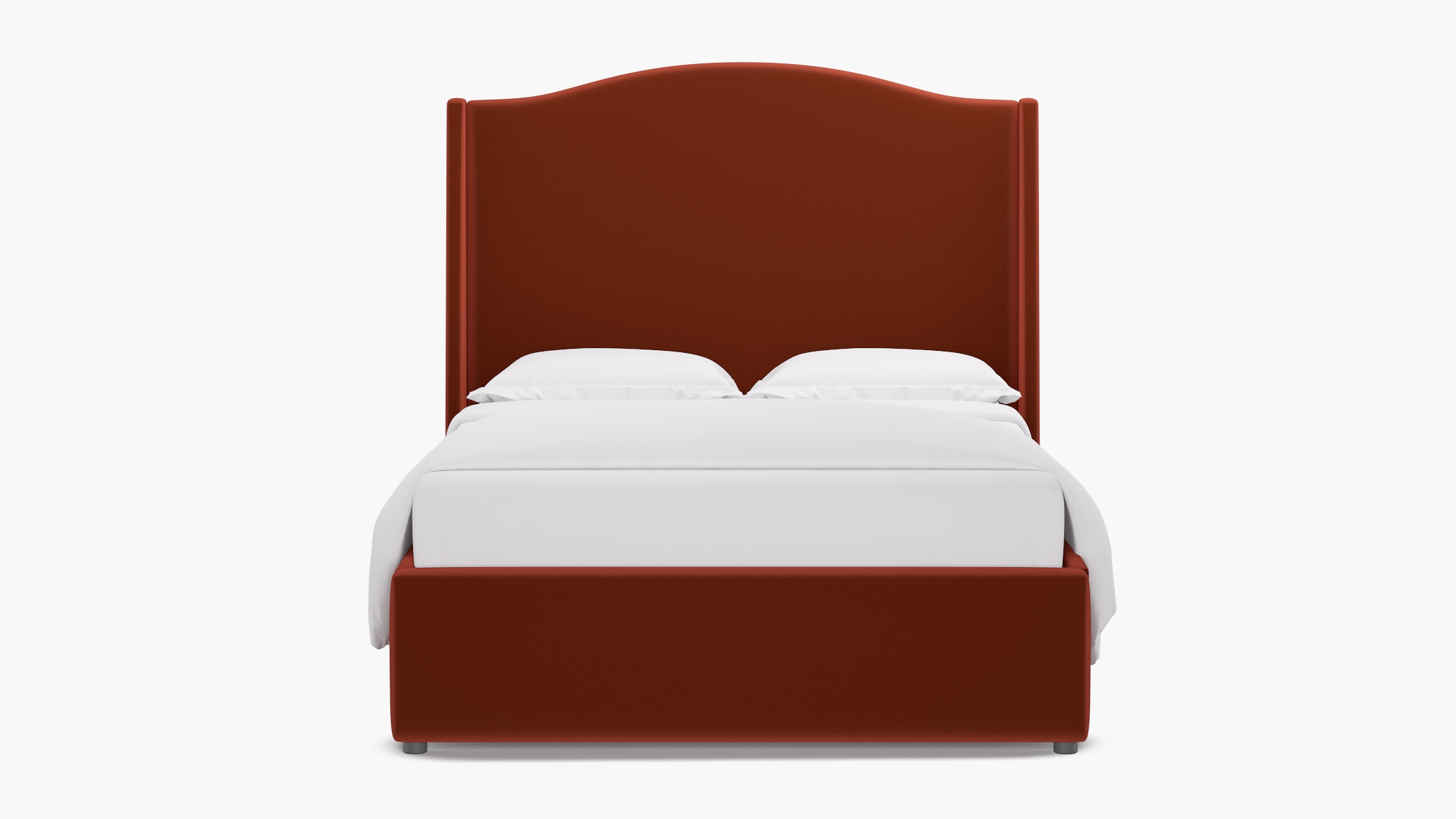 Curved Wingback Bed, Rust Performance Velvet, Full - Image 0