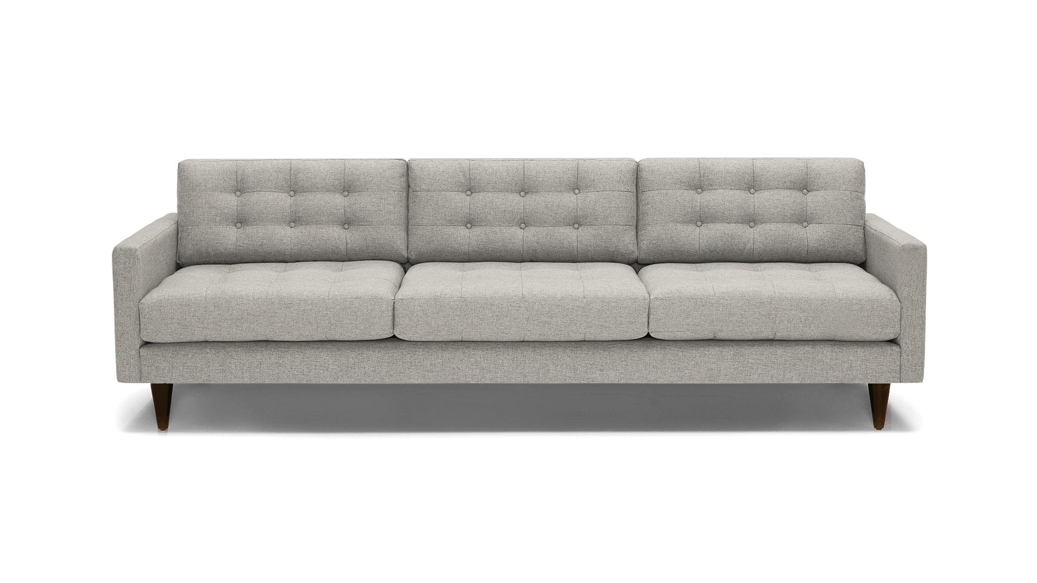 White Eliot Mid Century Modern Grand Sofa - Bloke Cotton - Mocha - Image 0