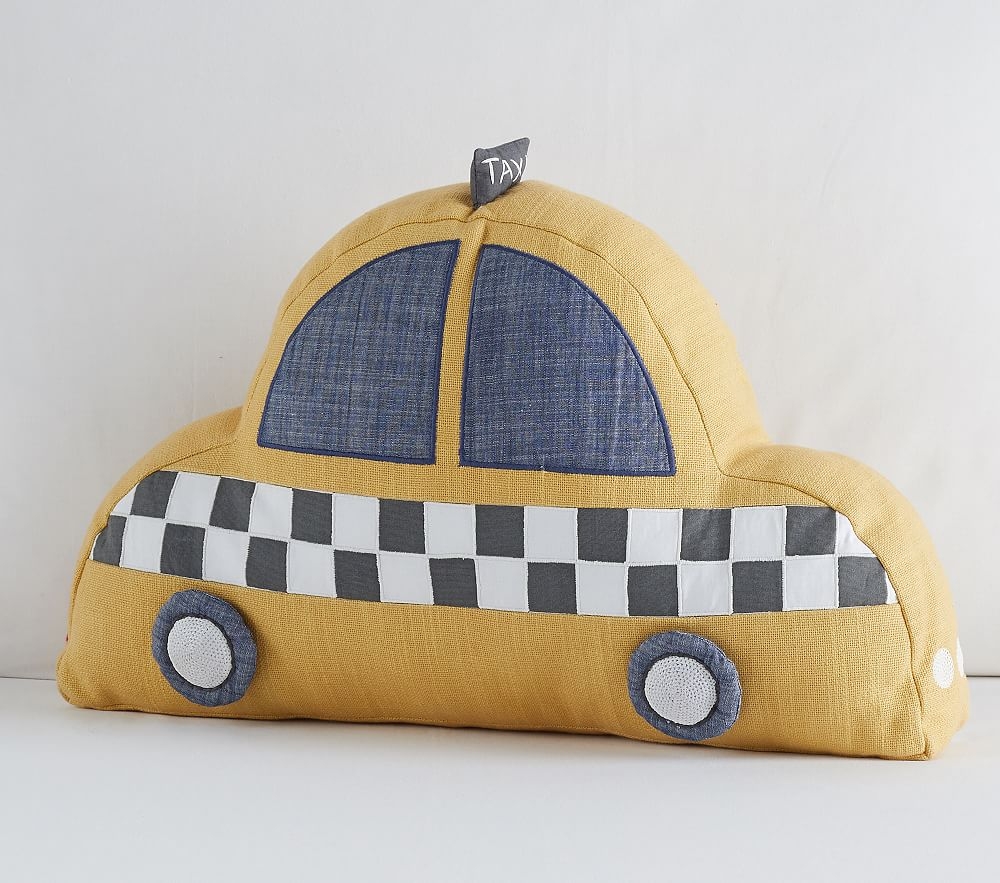 Glow In The Dark Taxi Pillow, Shaped, Multi - Image 0