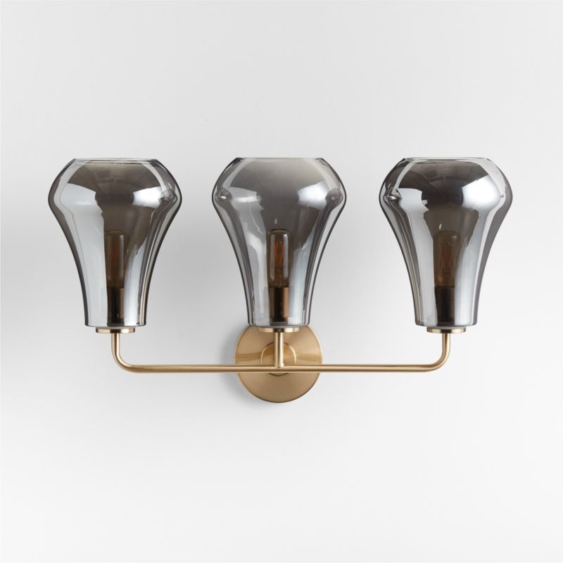 Arren Brass 3-Light Wall Sconce with Silver Teardrop Shades - Image 5