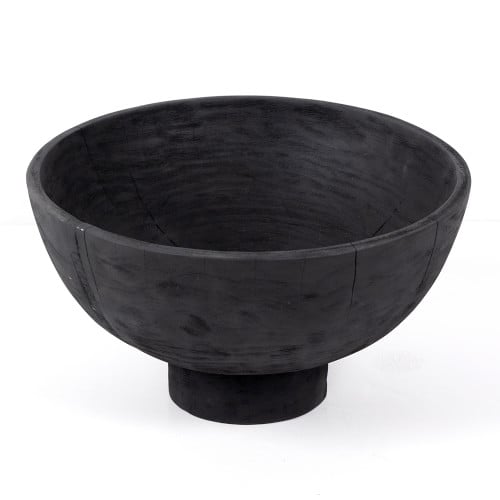 Turned Pedestal Bowl, Regular, Carbonized Black - Image 0