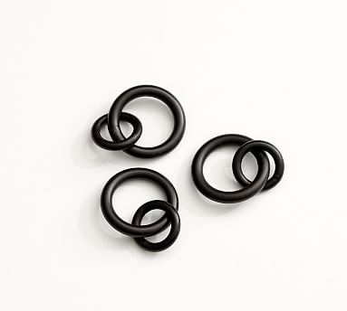 Morris Curtain Round Rings, Set of 13 - Black - Image 0