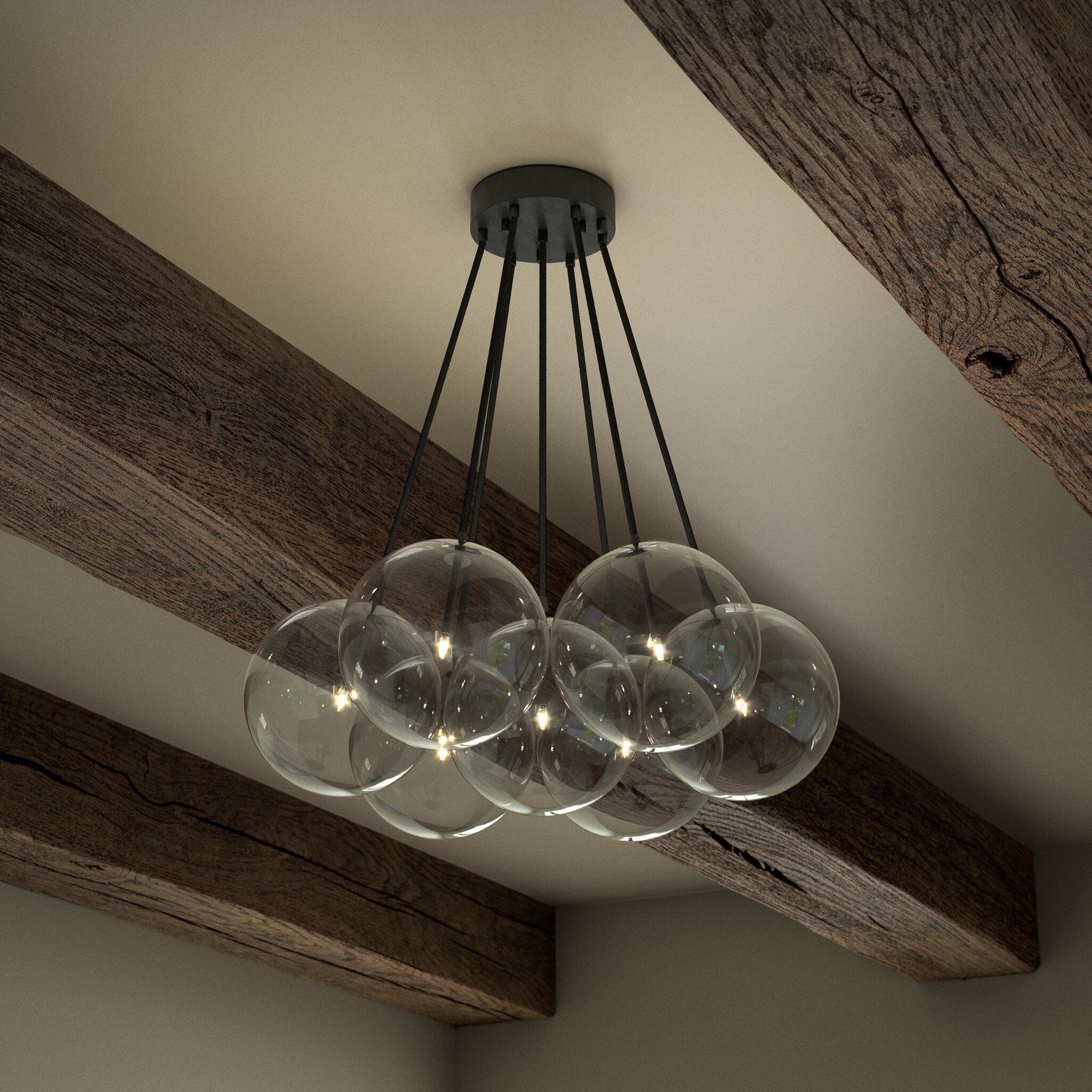 Cloud 7 Globe Chandelier - Clear Glass - Image 3