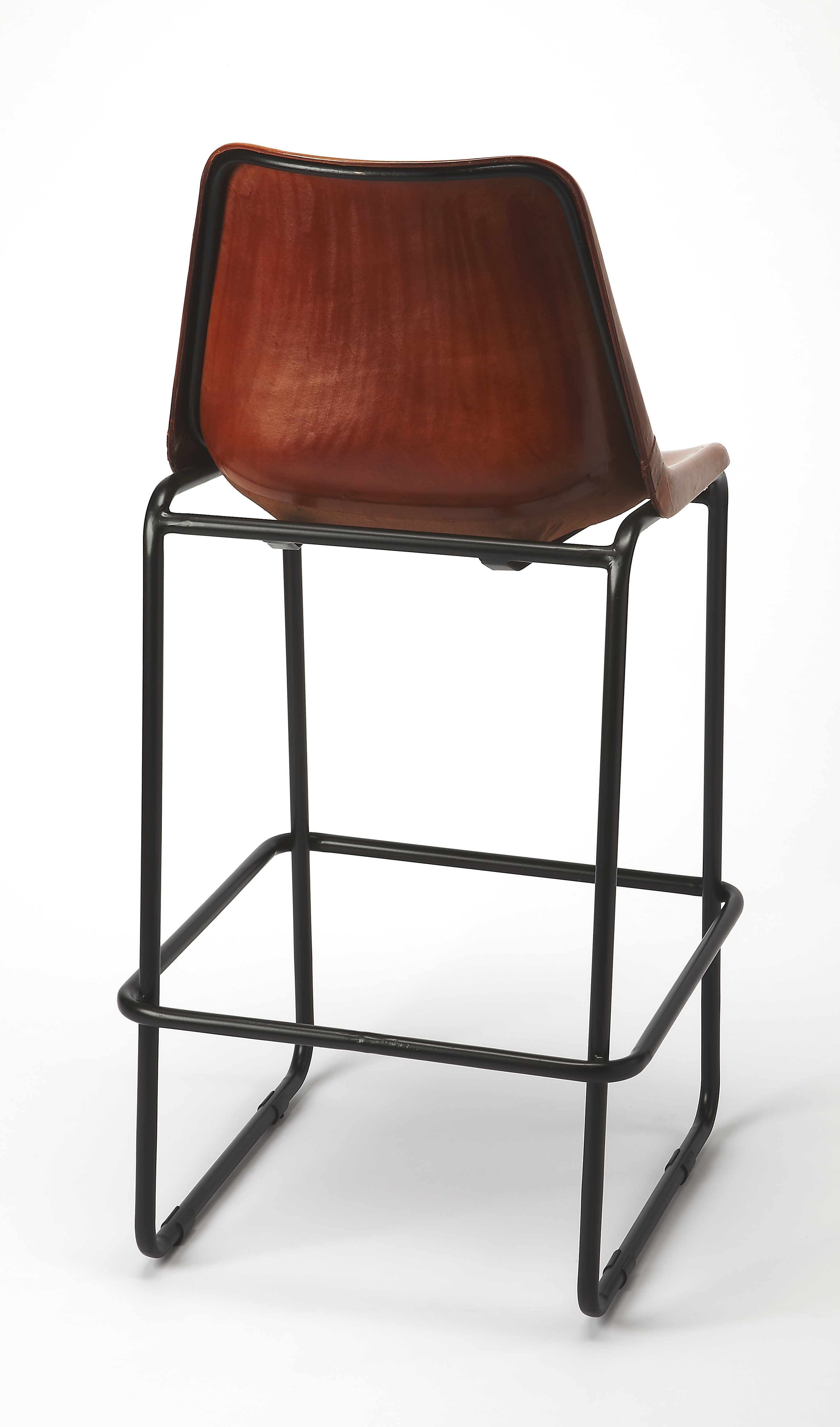 Myles Brown Leather Bar Stool - Image 1