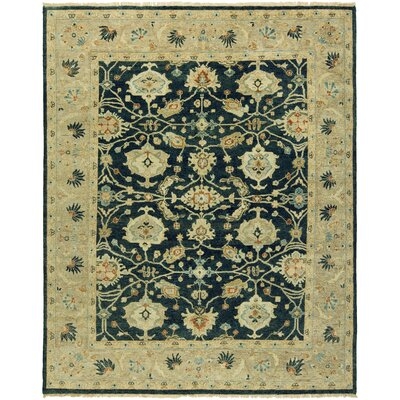 Preece Hand-Knotted Wool Blue Rug - Image 0