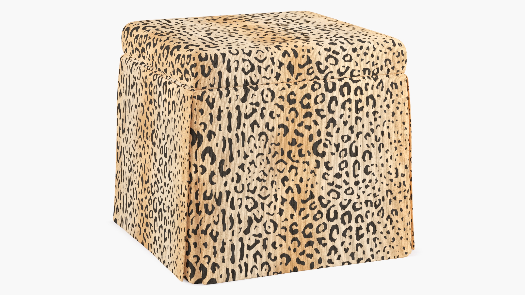 Skirted Storage Ottoman, Leopard - Image 1