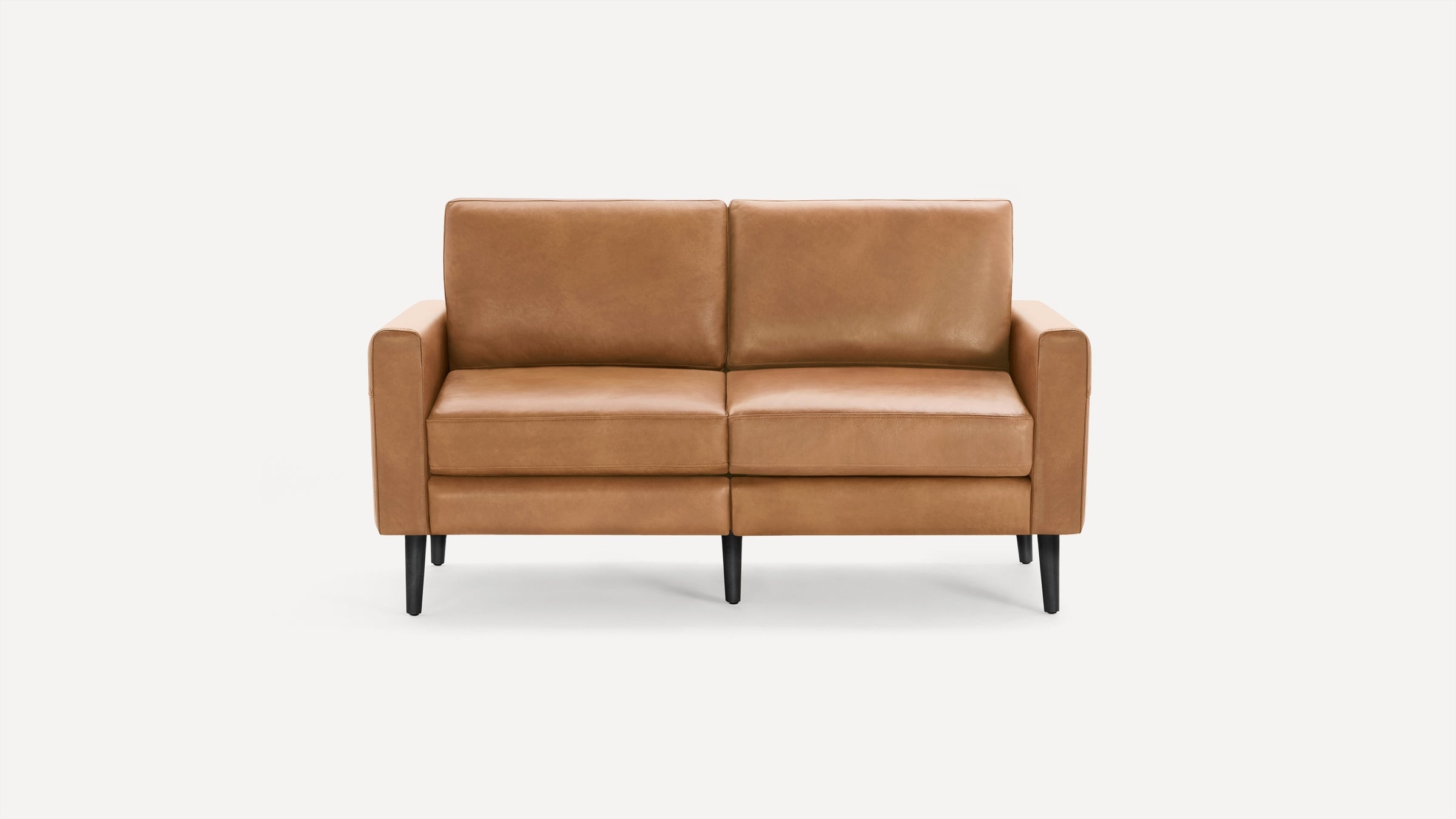 Nomad Leather Loveseat - Camel - Top Grain Leather / Walnut - Wood / Slope - Image 5