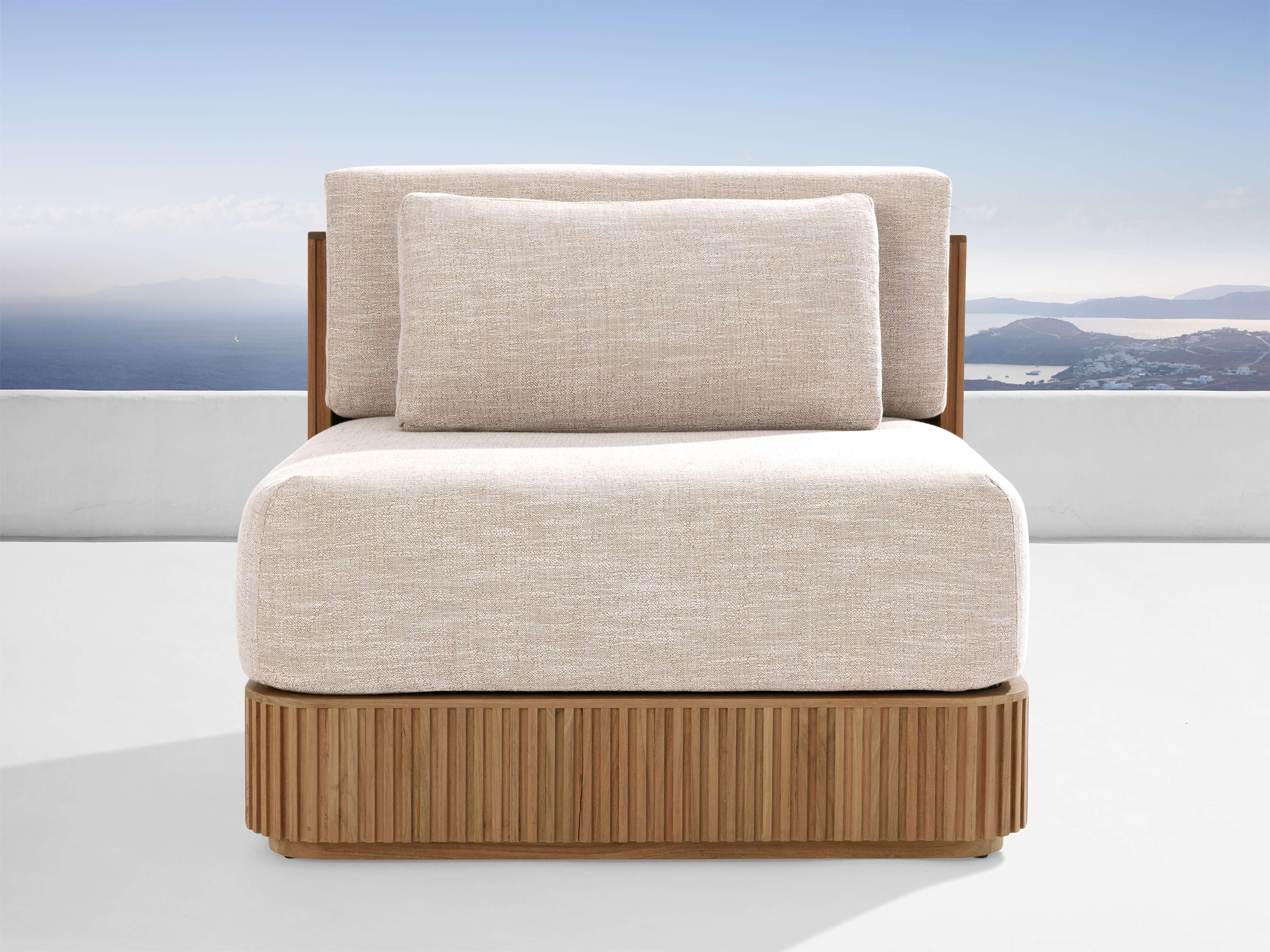 Beaumont Outdoor Lounge Chair Teak in Natural  Priano Malt  - Image 0