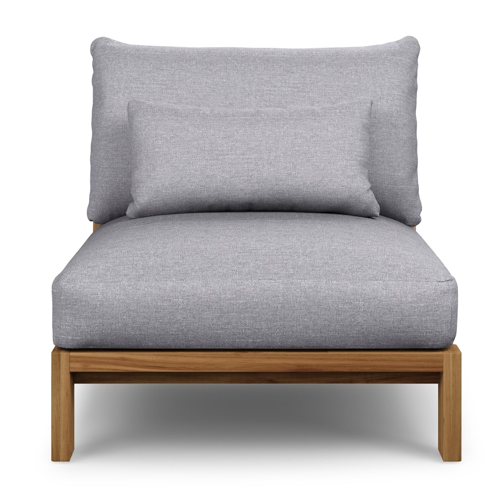 Cove 34.25" Outdoor Armless Chair Module - Basket Gray - Image 2