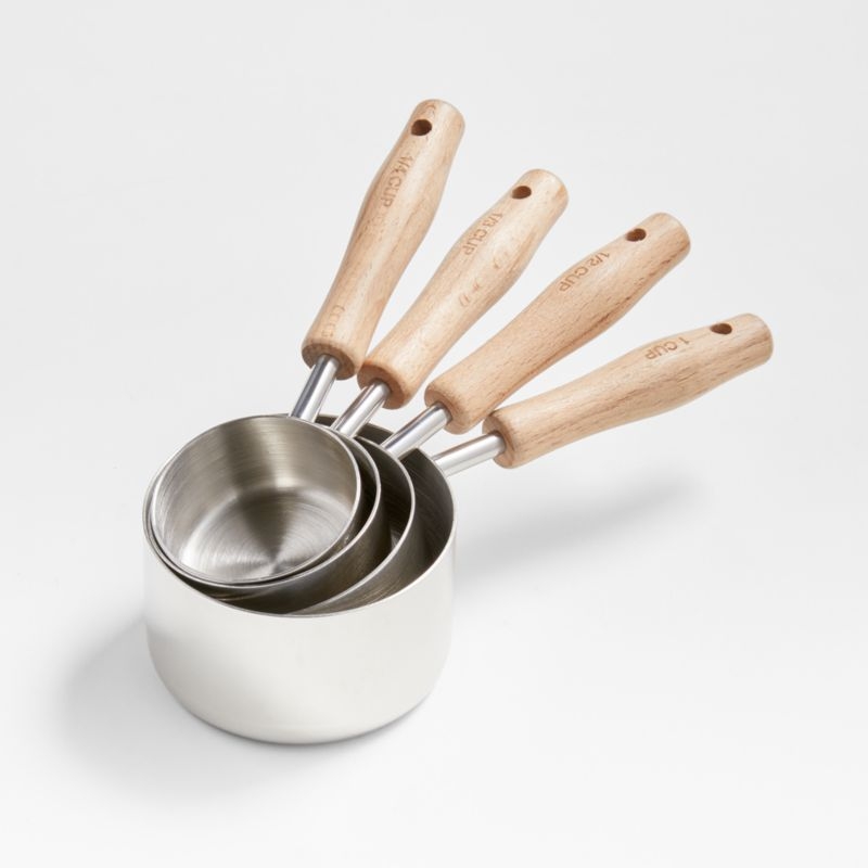 Beechwood and Stainless Steel Measuring Cups - Image 2