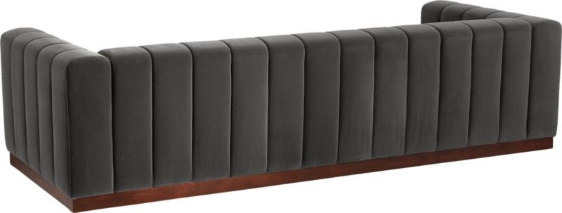 Forte 101" Extra-Large Channeled Sofa with Walnut Base Curious Linen - Image 4