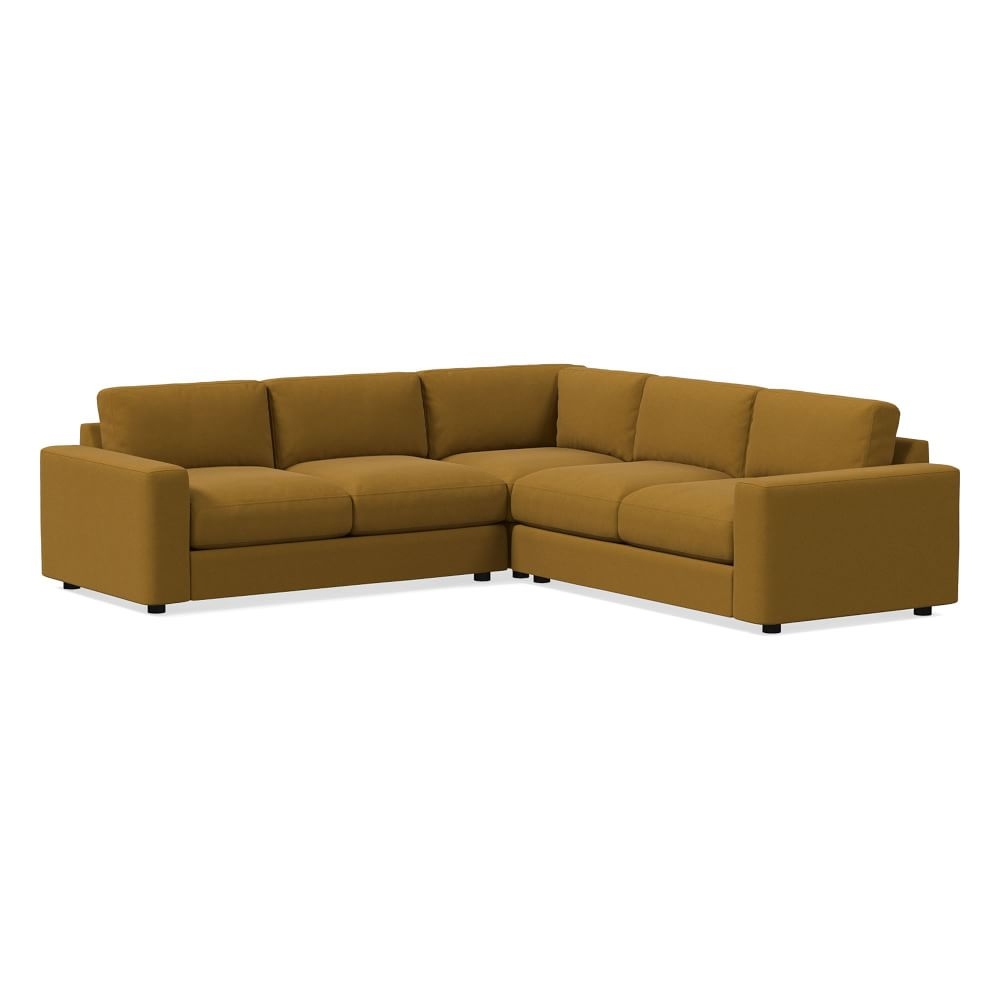 Urban Sectional Set 05: Left Arm 2 Seater Sofa, Corner, Right Arm 2 Seater Sofa, Down Blend, Performance Velvet, Dijon, Concealed Supports - Image 0