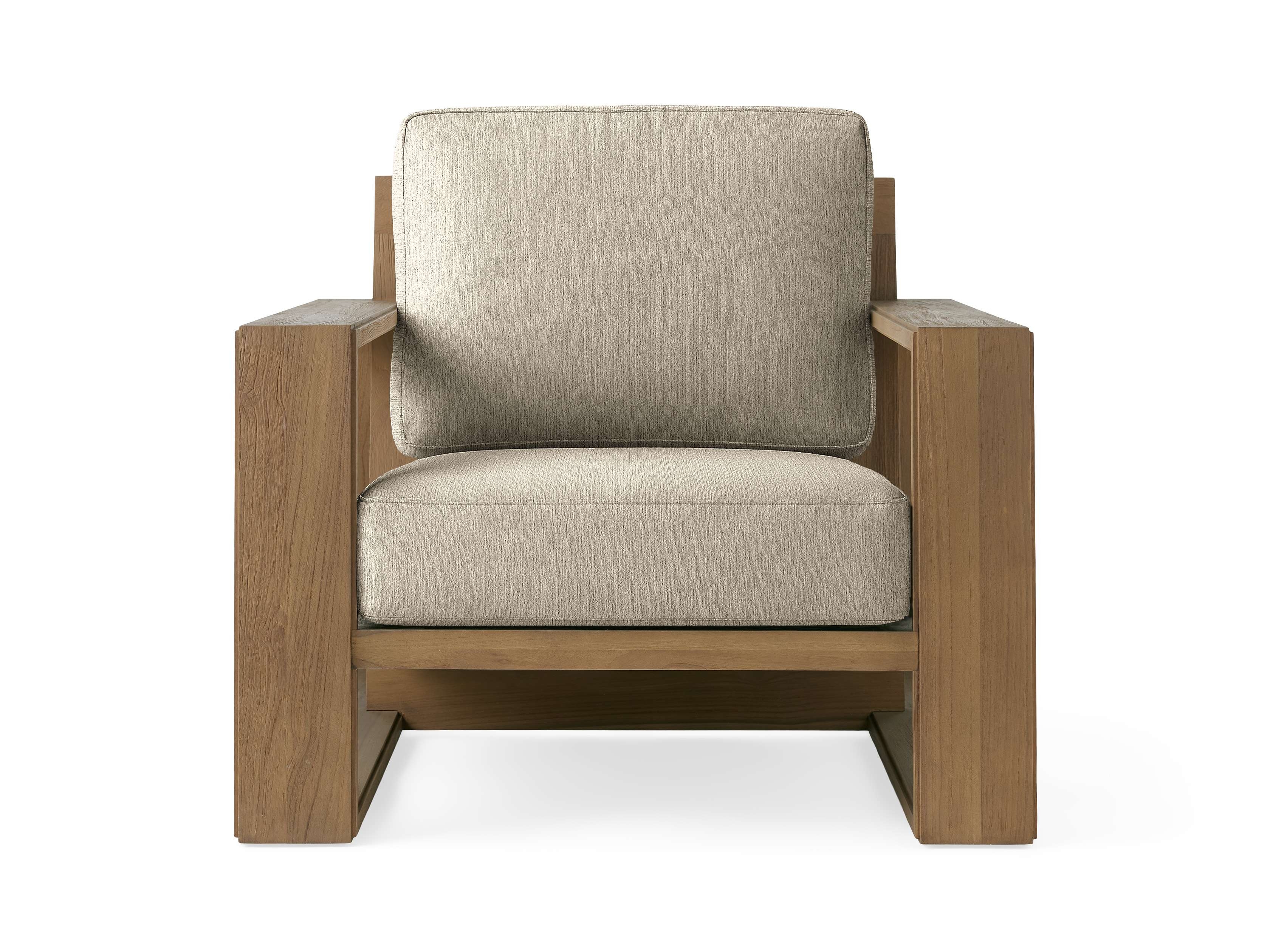 Canyon Outdoor Lounge Chair Teak in Natural  Twilly Pearl/Weathered Fawn - Image 0