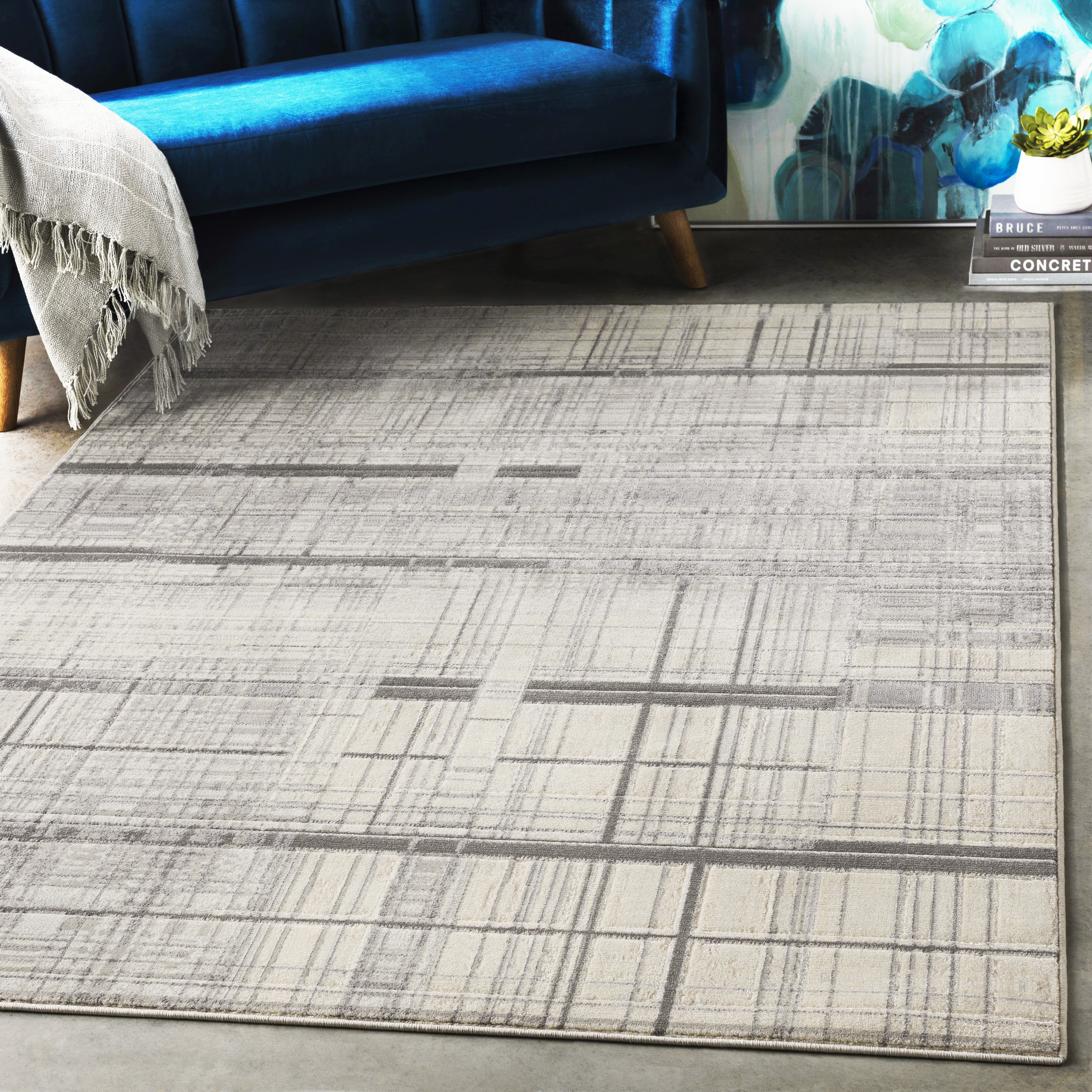 Lagom Gray Indoor 2' x 2'11" Machine Woven Rug - Image 1