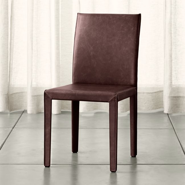 Folio Merlot Top-Grain Leather Dining Chair - Image 0