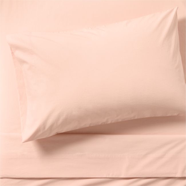 CozyCloud Washed Organic Cotton Elegant Pink Twin XL Sheet Set - Image 0