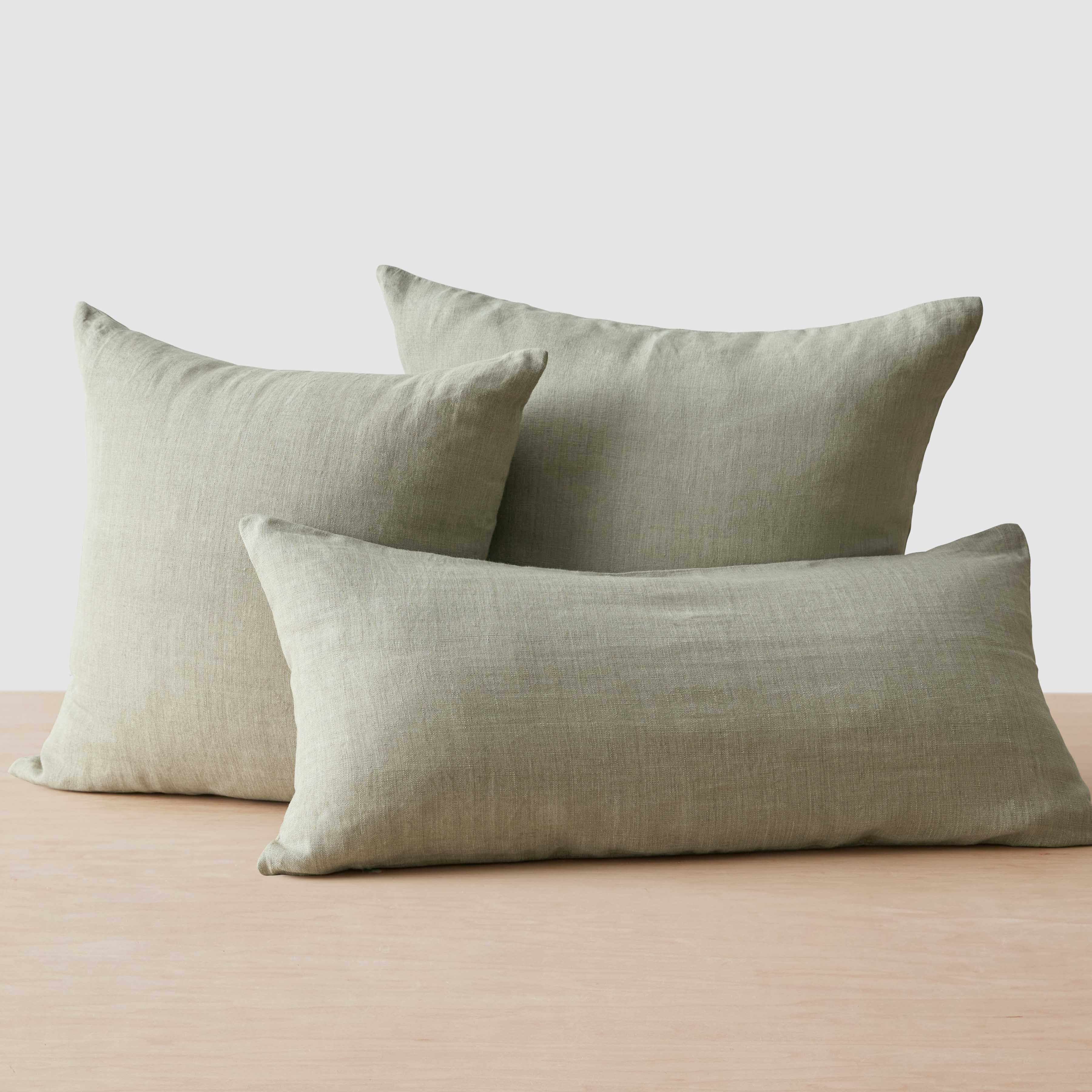 The Citizenry Prisha Linen Pillow | 20" x 20" | Green - Image 0