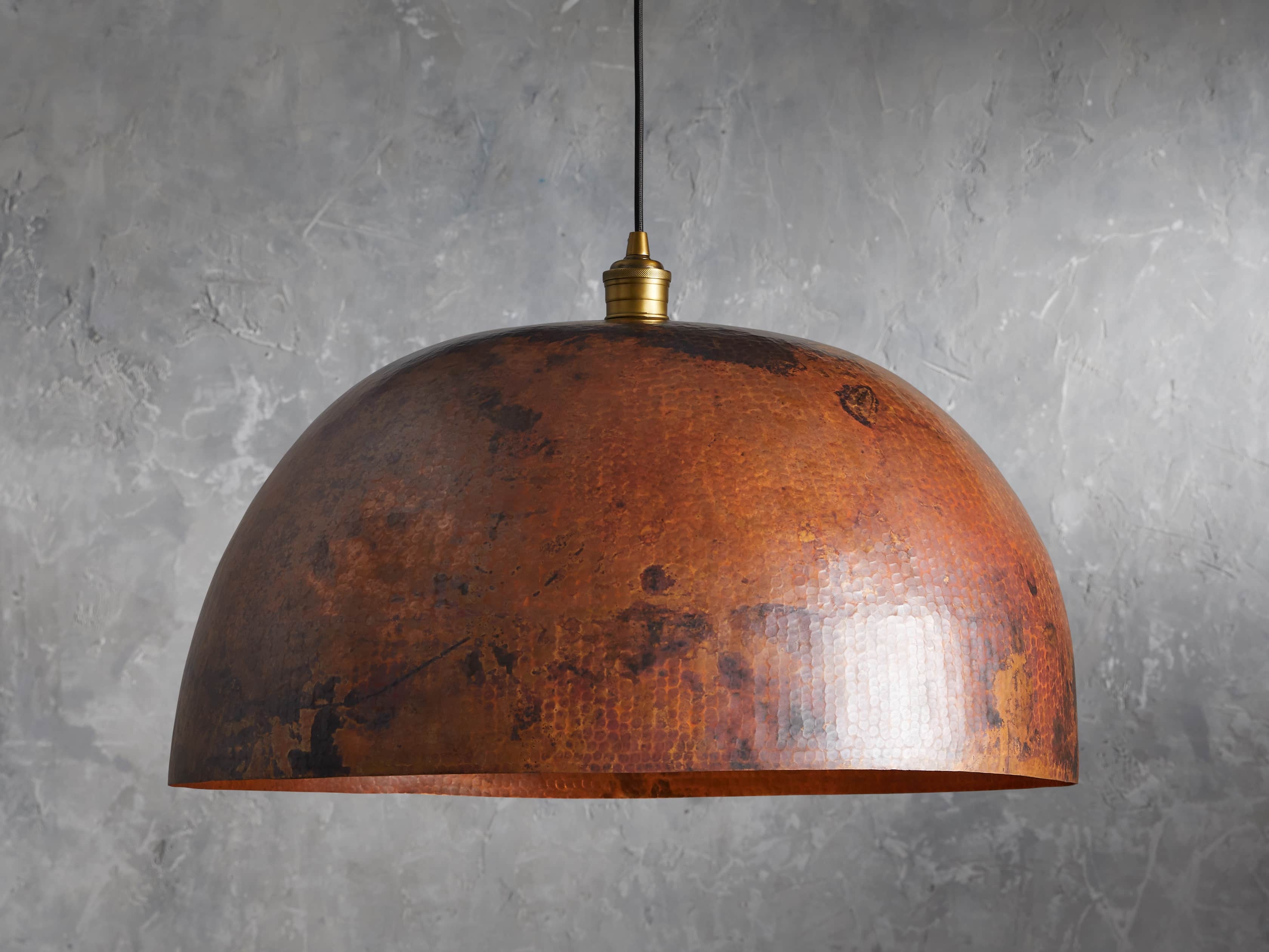 Recycled Dome Pendant Metal 24" in Brown  Copper  - Image 0