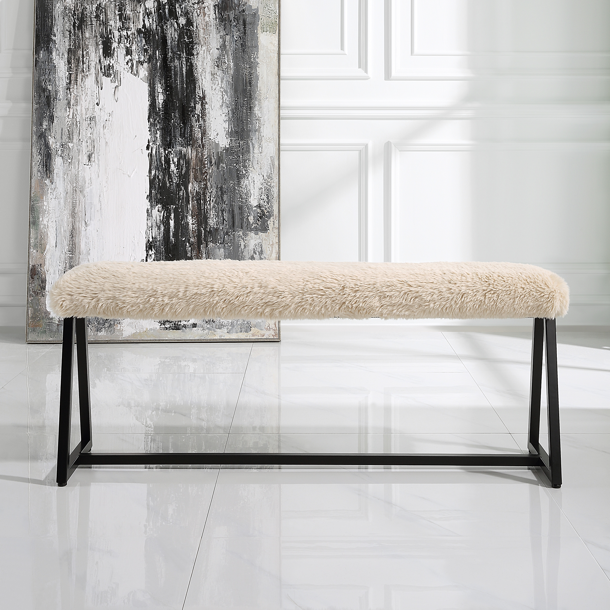 Taupo Sheepskin Bench - Image 2