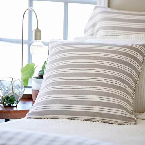 Taylor Linens Kennebunk Cotton Striped 21" Throw Pillow - Image 0