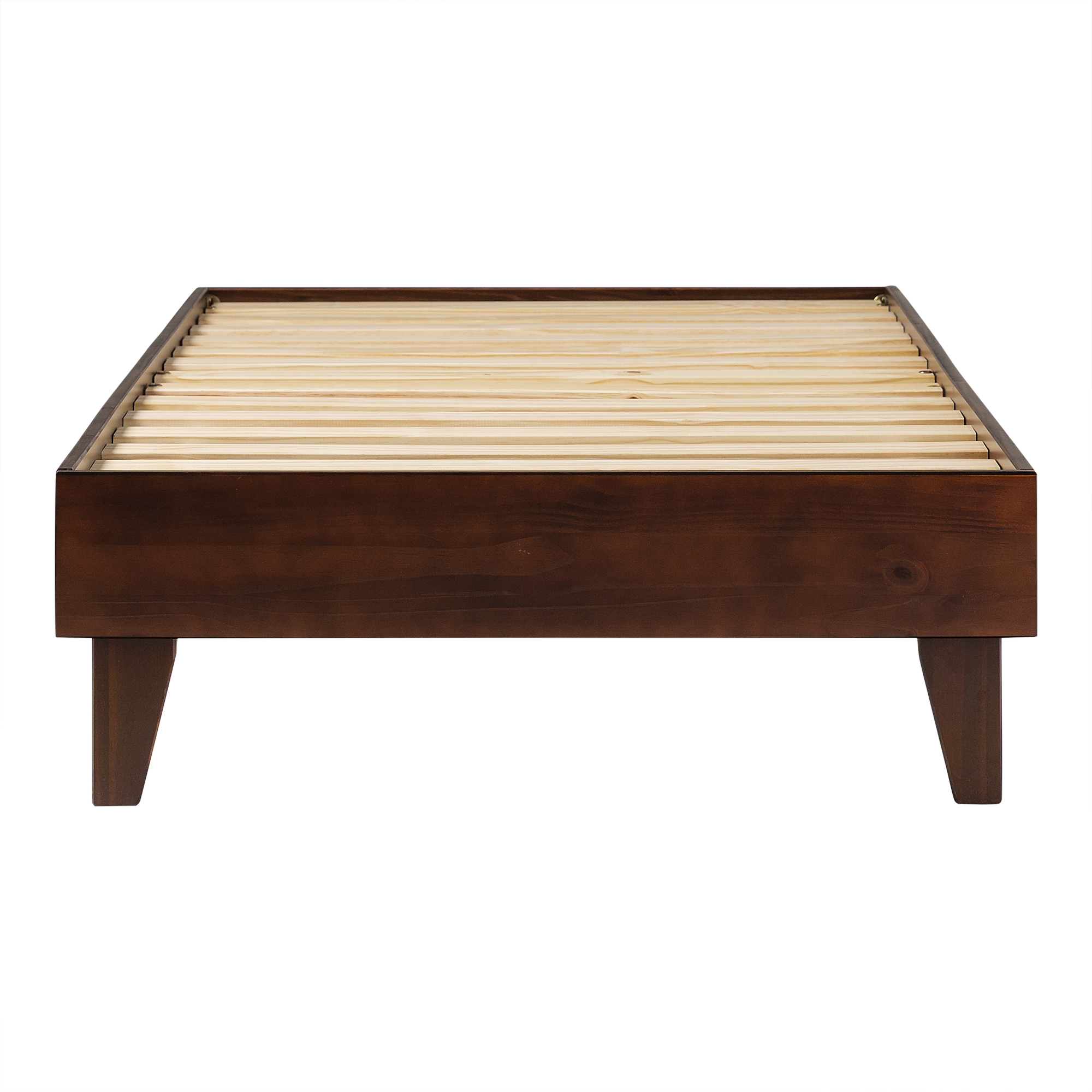 Solid Wood Twin Platform Bed - Walnut - Image 1