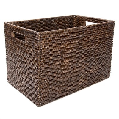 Rattan Legal File Basket with Cutout Handles - Image 0