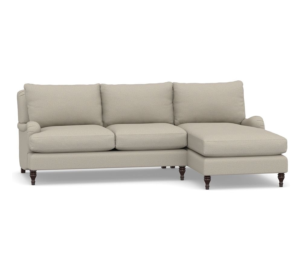 Carlisle Upholstered Left Arm Sofa with Chaise Sectional, Polyester Wrapped Cushions, Performance Boucle Fog - Image 0