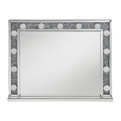 Rectangular Table Mirror With Lighting Silver - Image 0