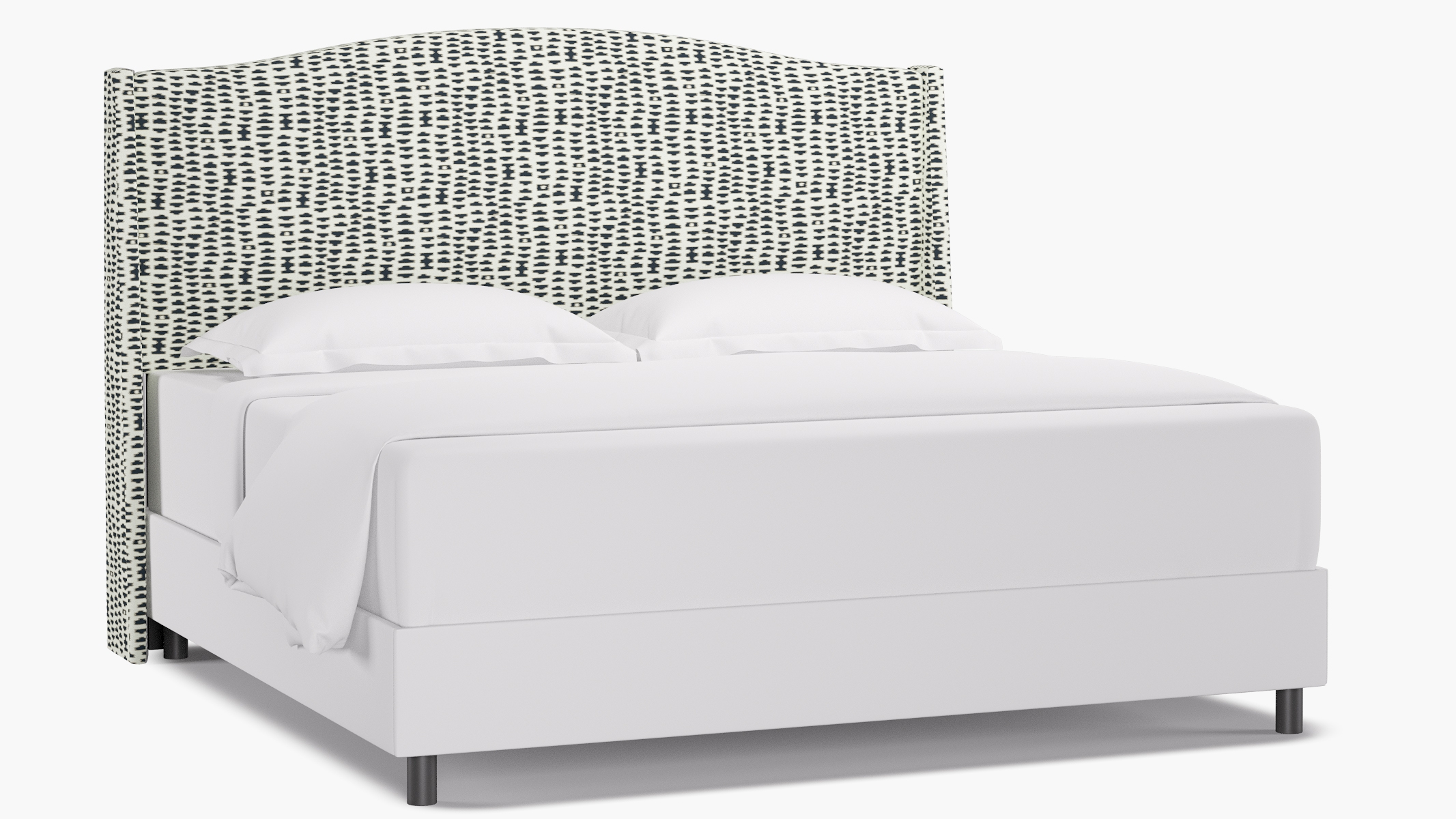 Classic Wingback Headboard, Ivory Odalisque, King - Image 0