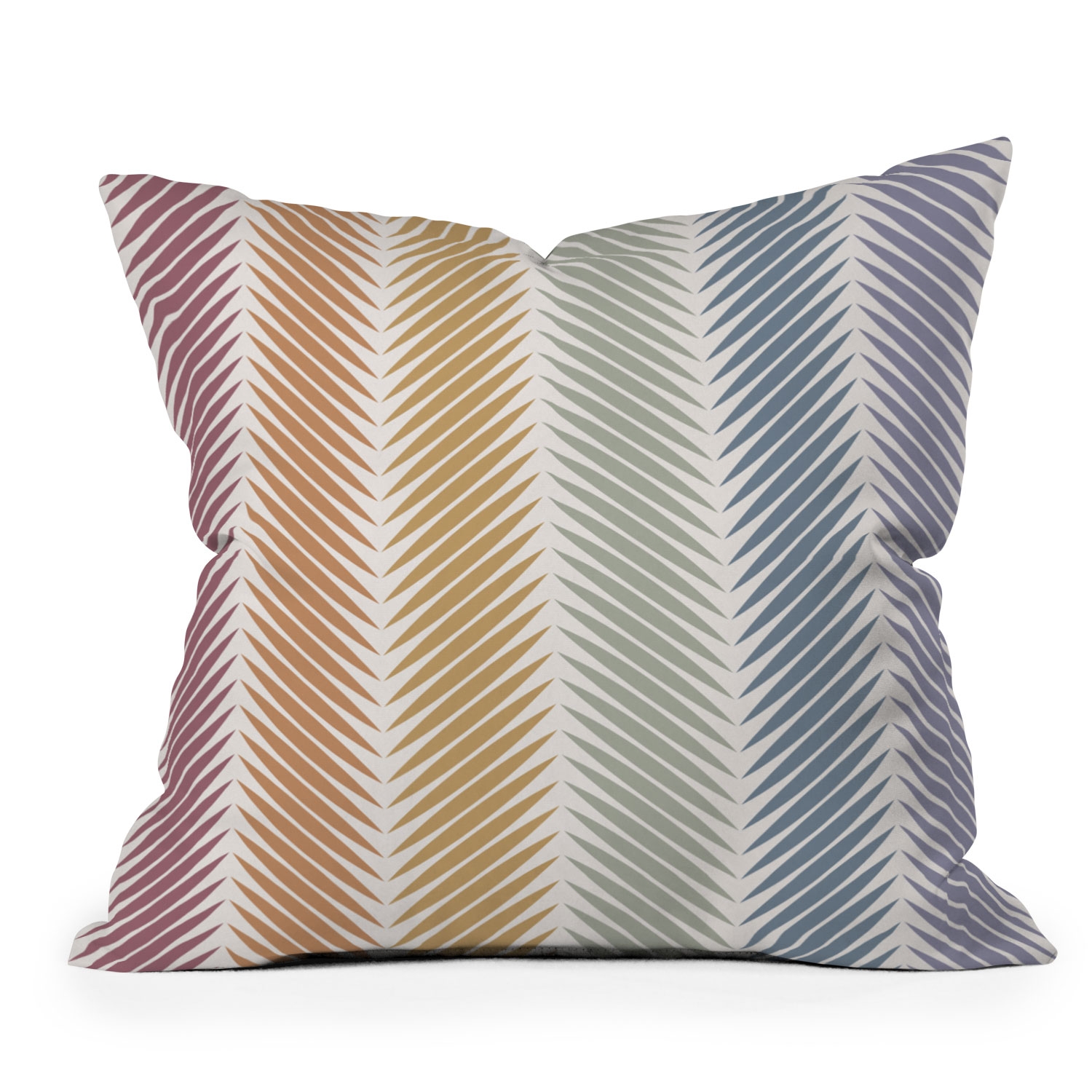 Palm Leaf Pattern Lxiv by Colour Poems - Outdoor Throw Pillow 16" x 16" - Image 3