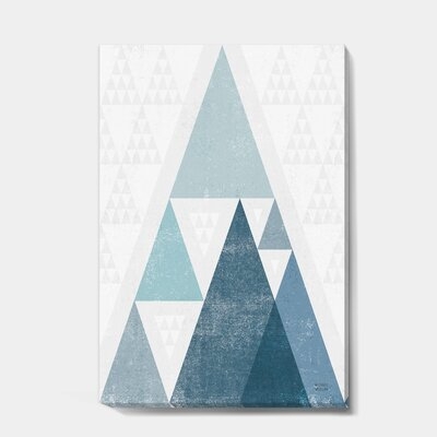 Minimal Triangles III Blue - Wrapped Canvas Graphic Art Print - Image 0