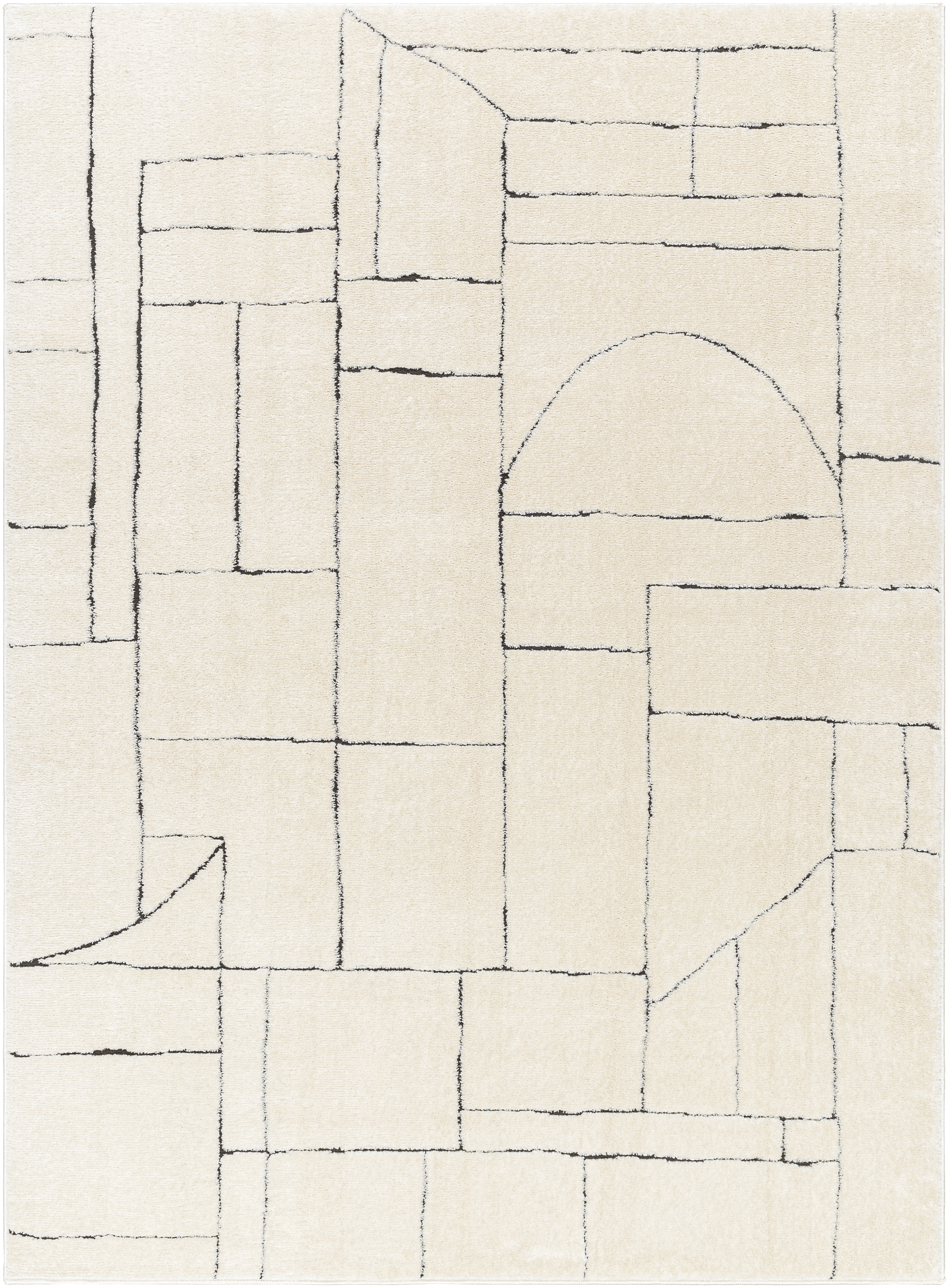 Freud Beige Indoor 7'10" x 10' Machine Woven Rug - Image 0